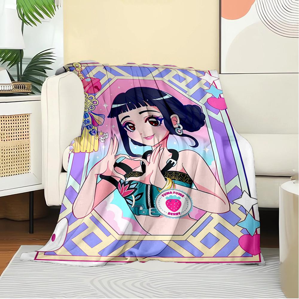 K-POP Anime Girls Group Four Seasons Soft Warm Blanket All-Season Thick Knit Polyester Bedspread for Bed, Camping, Travel Perfect Gift