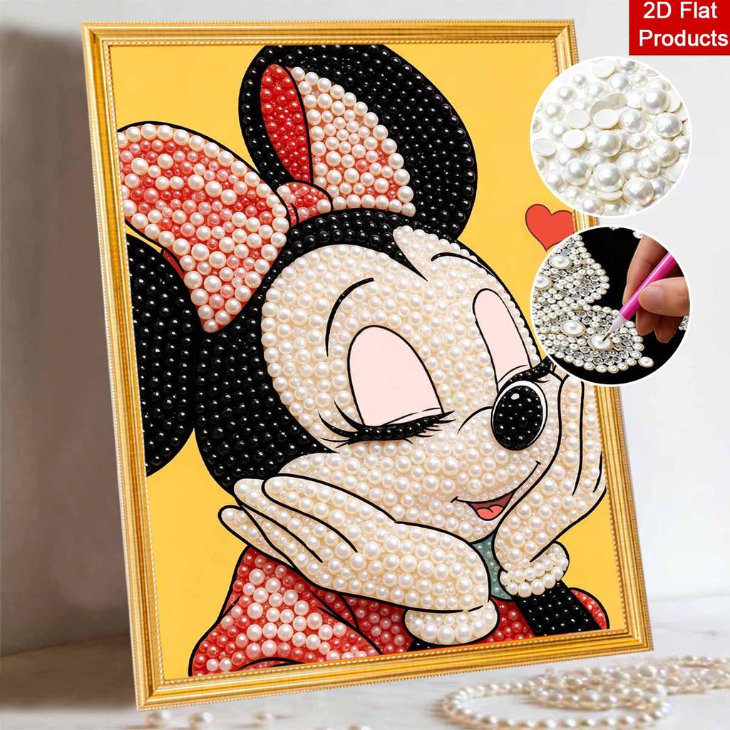 Disney Minnie Pearl Painting Handmade DIY Pearl Art Painting Simple Living Room Hanging Painting Decoration 133
