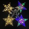 LED Star Tree Topper with String Lights - Battery Operated, Copper Wire, Warm Atmosphere, Flashing Five-Pointed Design.
