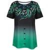 Women's Fashion Casual Summer Spring Colour Block Print  Short Sleeve O-Neck Blouses & Shirts