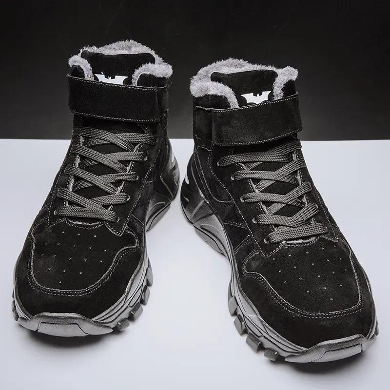 Fashion Fashion Cotton Shoes Men High Top Boots Ins Sneakers for Man Fur Plush Super Warm Men's Casual Shoes Plus Velvet Men Shoes
