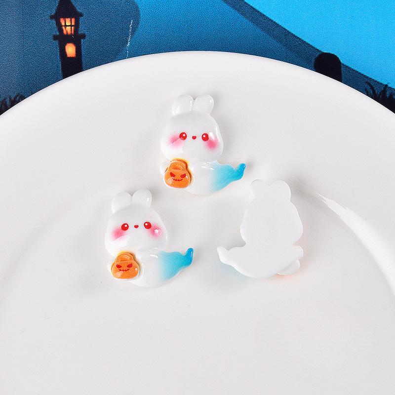 Halloween Resin Small Accessories Ghost Rabbit Hair Clips Jewelry Accessories Phone Cases Cream Glue Accessories