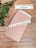 Bathrobe 100x100 Boho collection white pompons powder pink