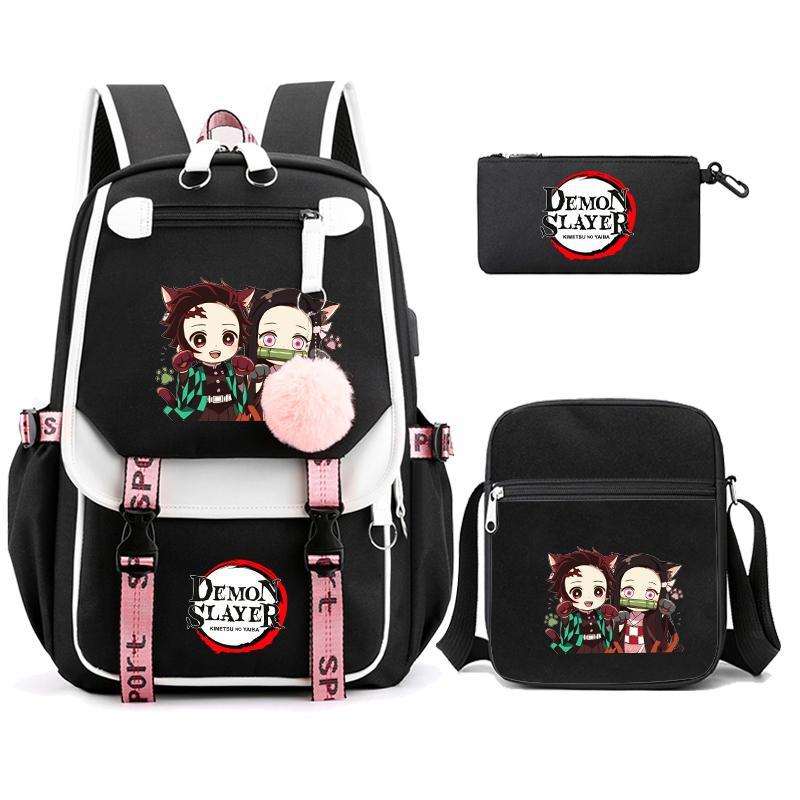 Hot-selling Ghost Extinguishing Peripheral Animation Backpack Campus Trend Primary and Secondary School Students Schoolbag Pencil Bag Shoulder Bag