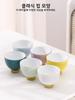 Rainbow Love Gongfu Tea Cup Set Ceramic Stemmed Cup with Gold Gilded Rim Personal Master Cup for Tea Ceremony Home Use Gift