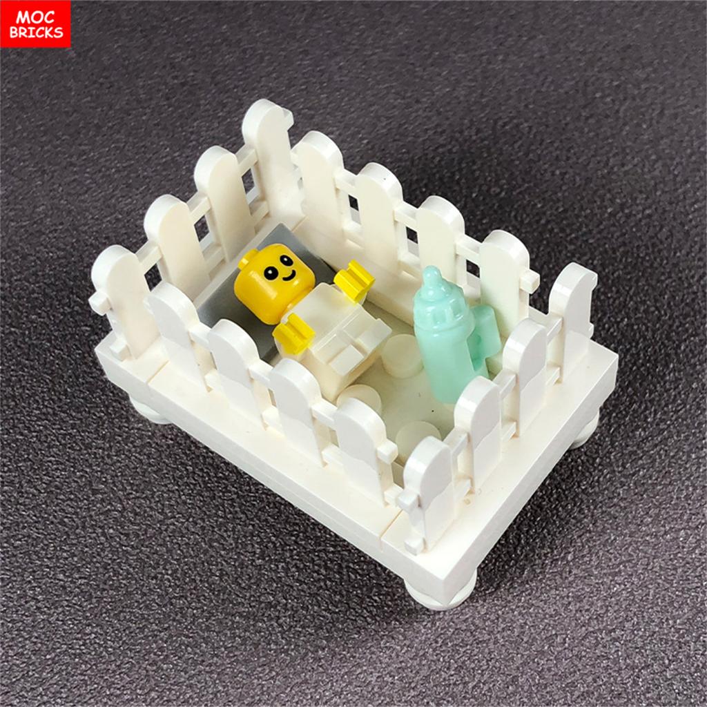 Non-Toxic Moc Bricks Baby Stroller Series Nursing Bottle Baby Figure Assembled Building Blocks Educational Toy For Children Gift