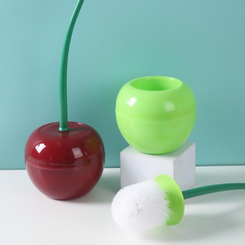 Toilet Bowl Brush Cherries Shape Ergonomic Design Safe Material Effective Cleaning