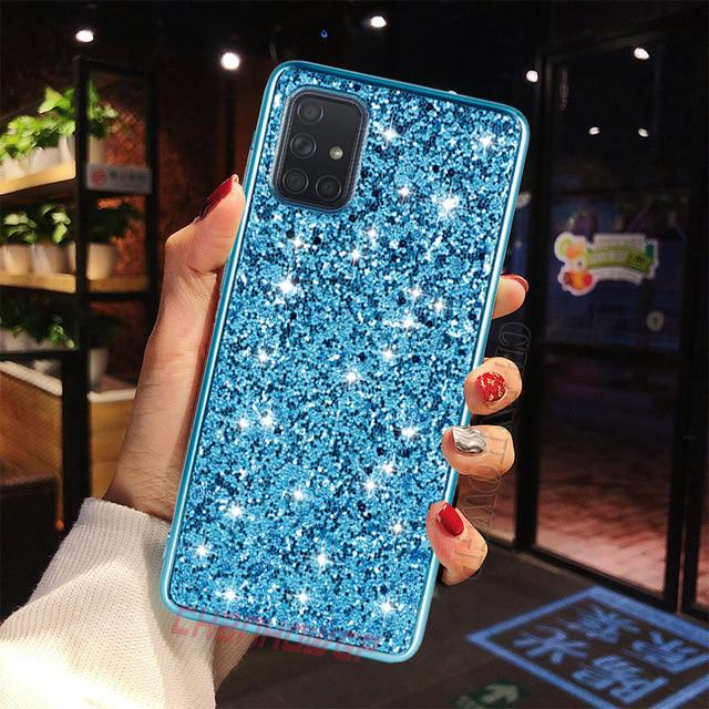 Bling Glitter Sequins Case For Samsung Galaxy S20 Ultra S10 S9 S8 A51 A71 A41 A81 A91 A50 A70 A30 A40 A20 A10 A30S A6 A7 A8 Note 20 10 Plus Soft Cover