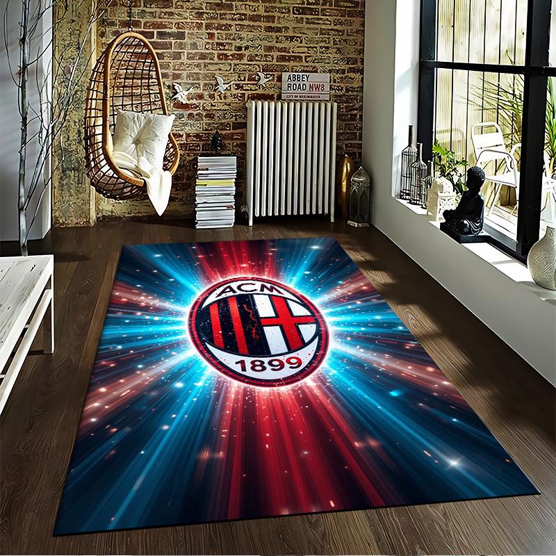 Tappetino Design Logo AC Milan, adatto come tappetino antiscivolo per il soggiorno o il divano della camera da letto
