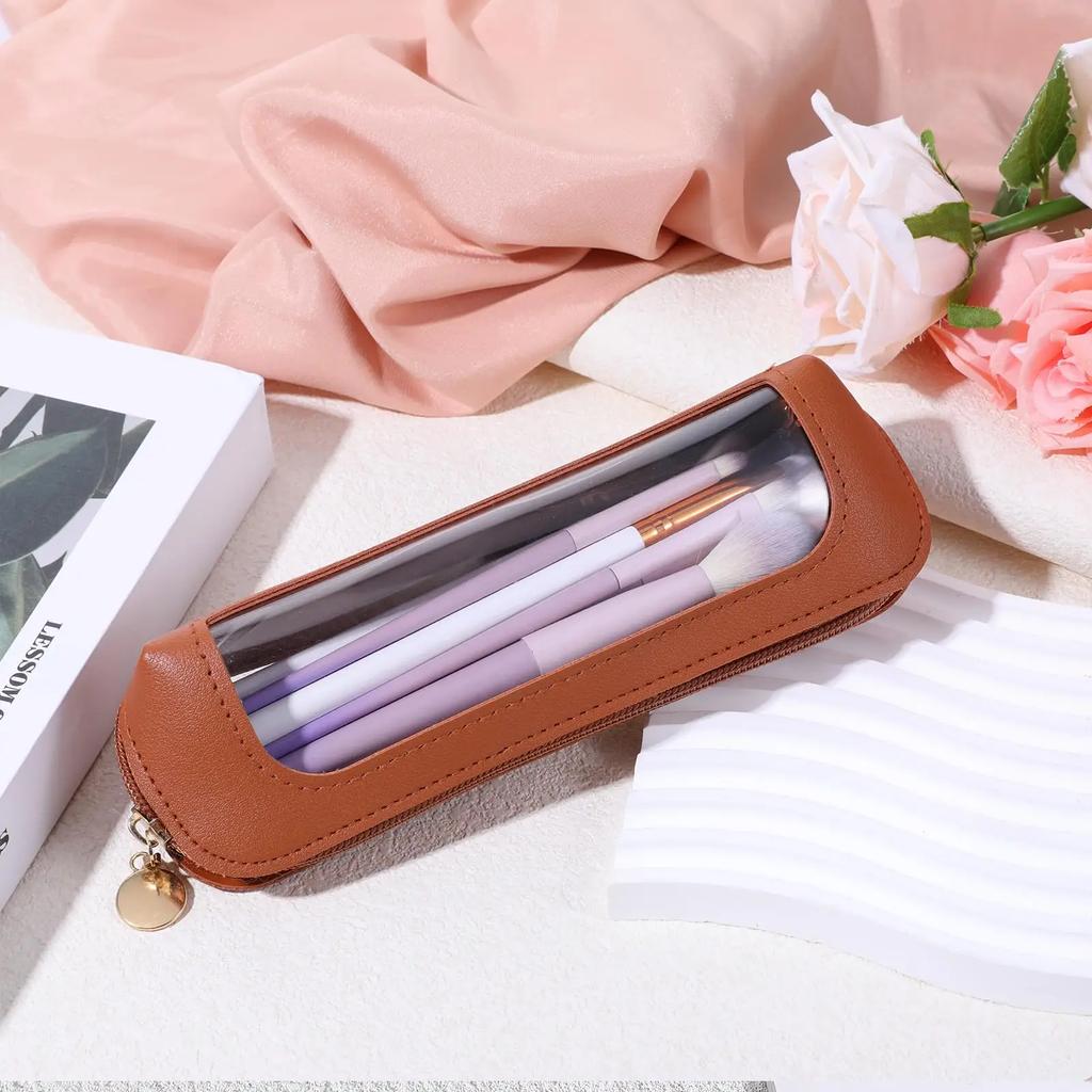 1PC Small Clear Makeup Pouch, Makeup Brush Bag Organizer Pouch With Zipper For Women Home Travel Office Cosmetic Storage