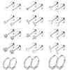 Stainless Steel Zirconia Ear Cuff & Stud Earrings Set – Elegant European & American Design