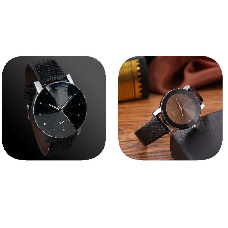 Unisex Watch Fashion Simple Pu Leather Strap Durable Premium Quality Elegant