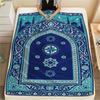 1Pc Muslim Print Flannel Blanket, High Quality Comfortable for All Seasons, Home Decor, Warmth and Comfort, Perfect for Christmas Gifts W127