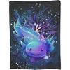 Couverture Axolotl Jolis Cadeaux Axolotls pour Adultes Douce Chaude Légère Confortable Animal Mignon Couvertures Jetées Sombre pour Lit Salon