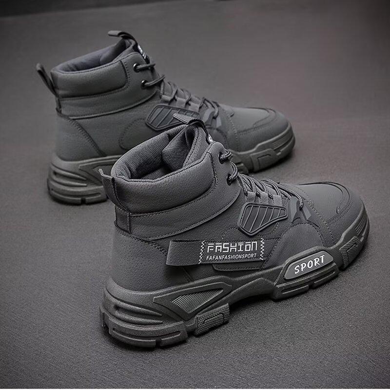 Casual Outdoor Workwear Boots  Trendy Men's Shoes Leather Boots  High Top Men's Boots Dirt Resistant and Waterproof Boots Retro Men's Boots