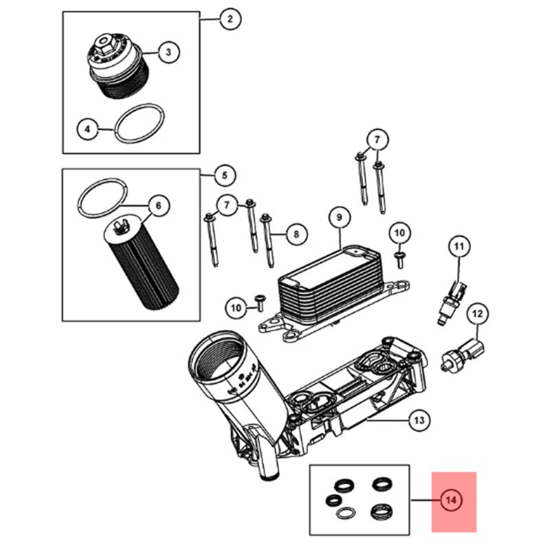Upgrade Engine O-Ring Kit for 68191356AA 2015-2021 Jeep Ram 3.2/3.6L