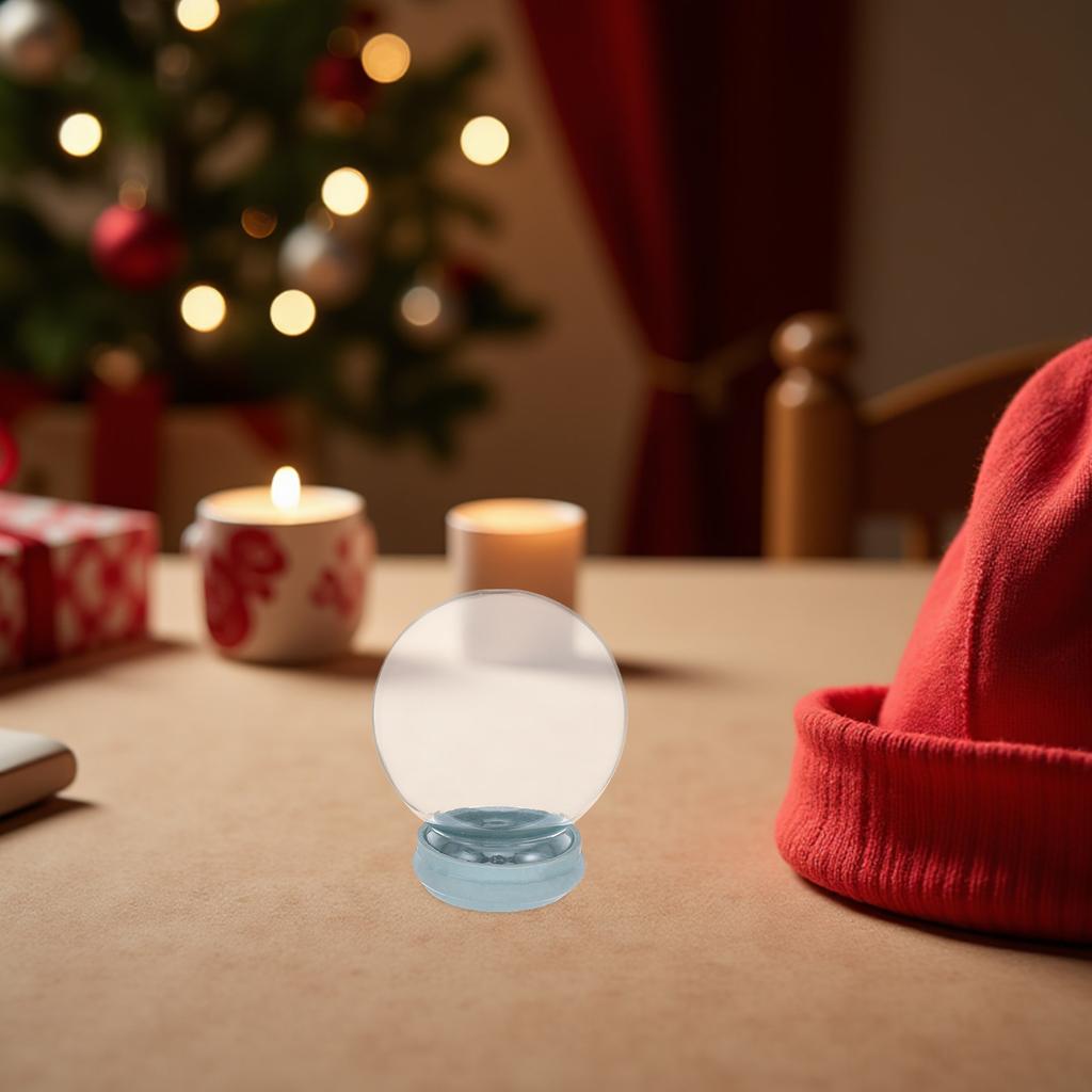 Glass Snow Globe Clear Empty Dome with Base DIY Craft Decoration Build Your Own Snow Home Office Holiday