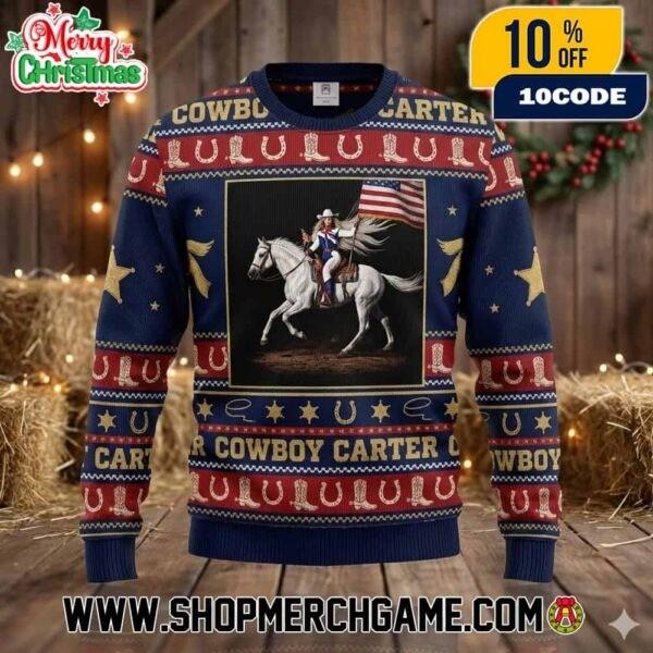 

Cowboy Carter Beyonce Ugly Christmas Sweater All Sizes Unisex T-Shirt XL