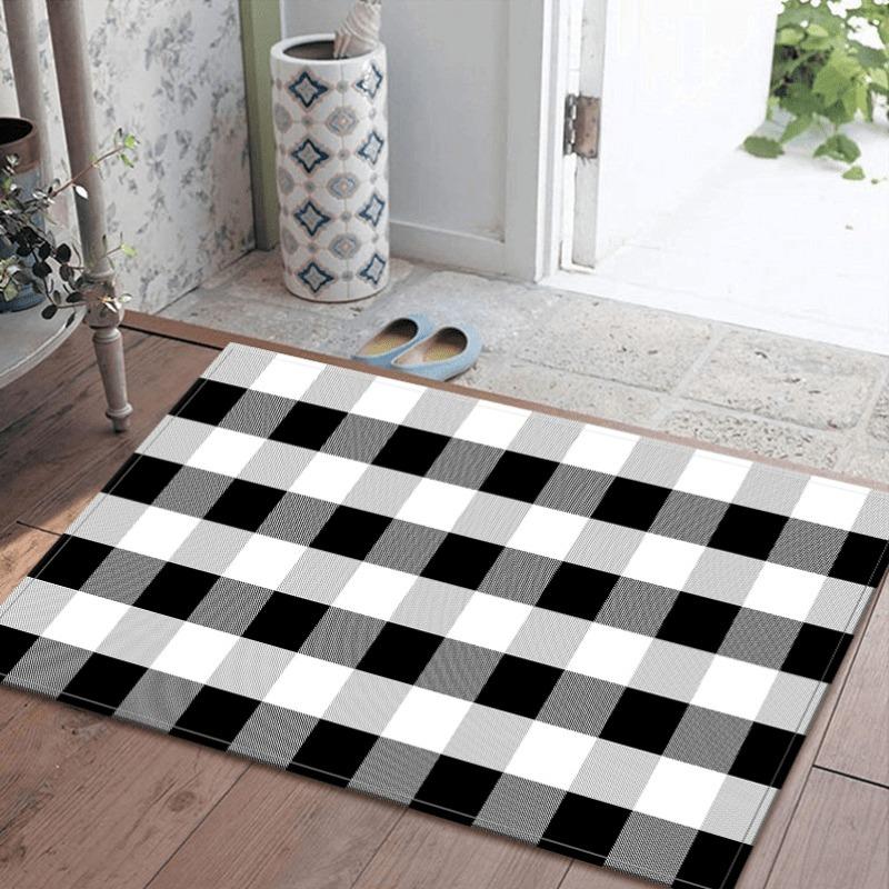 1PC Checkerboard Pattern Kitchen Rugs Non-Slip Door Mats Pop Design Living Room Rugs Bath Mat Carpet for Home Sink Laundry Decor