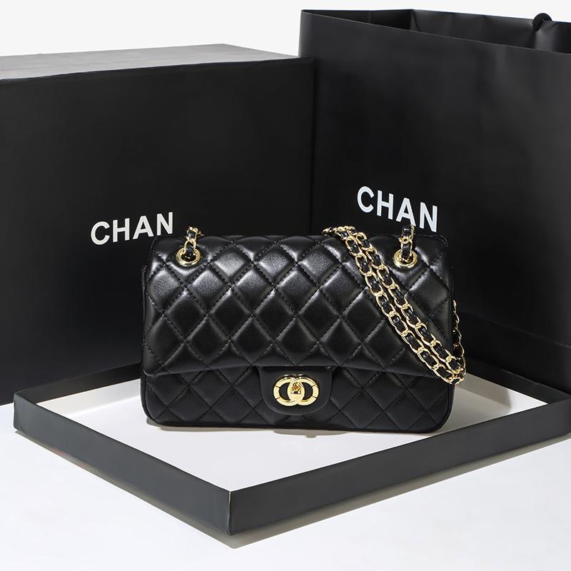 Xiaoxiangfeng CF Chain Bag 2025 New Grid Shoulder Crossbody Women's Leather Fashionable Versatile Armpit