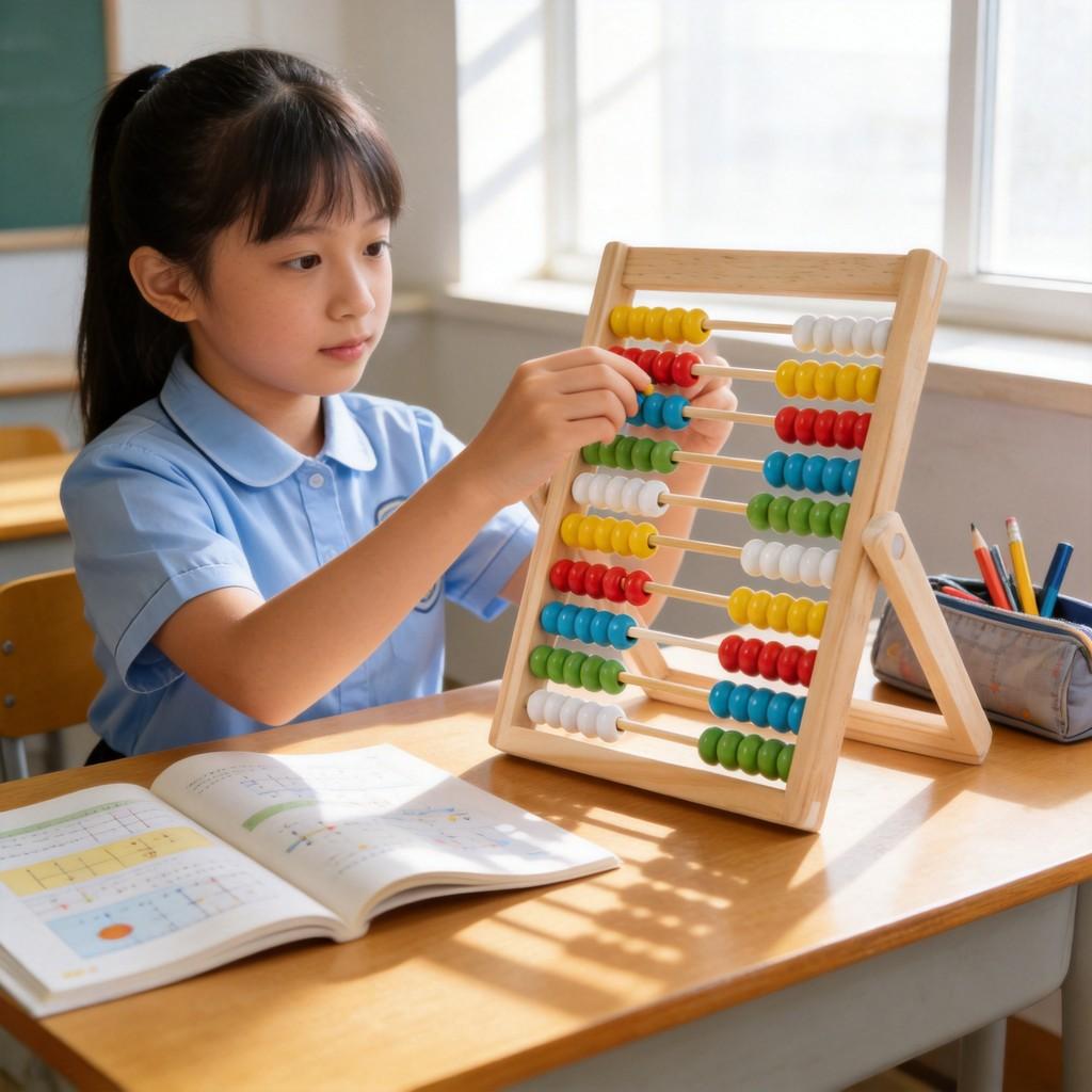 Hölzerner Zählrahmen für Mathematik, Lernspielzeug für Kindergarten- und Grundschüler