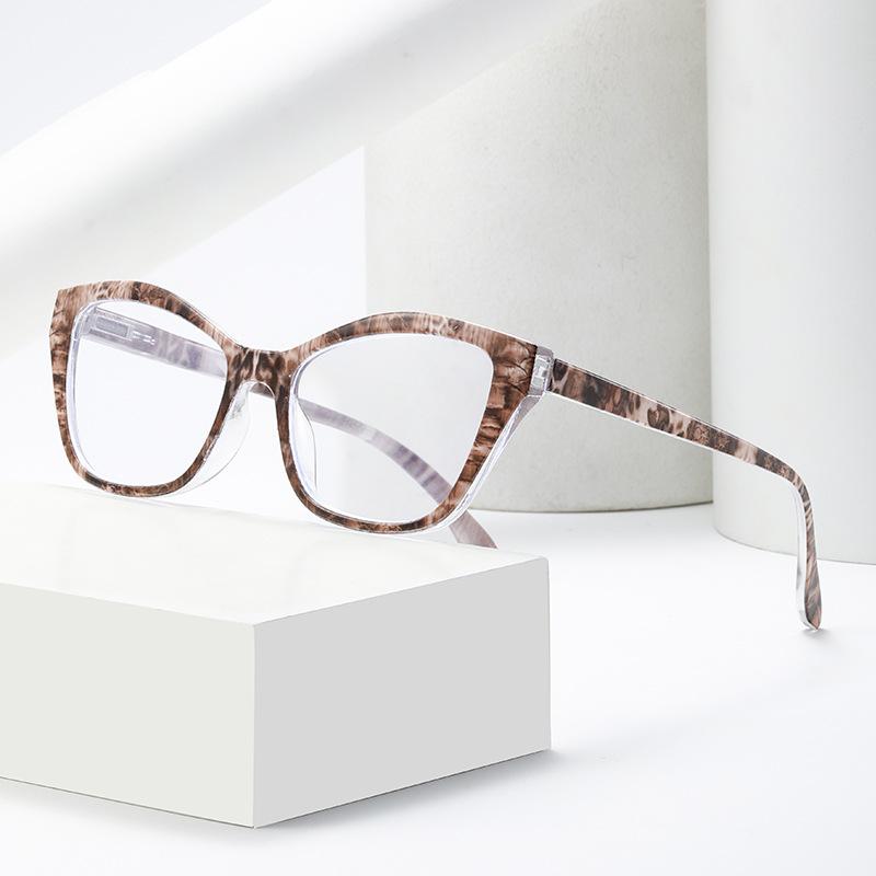 Kunststoff Lesebrille für Herren Große Katzenaugen Modische Weitsichtigkeitsbrille für Damen Blaulichtfilter Brille Alterssichtigkeit +1+1.5+2.0+2.5+3.0+3.5+4.0