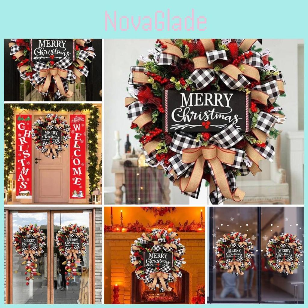Exquisite Christmas Letter Wreath With Realistic Red Berry Bow Decor For Festive Charm
