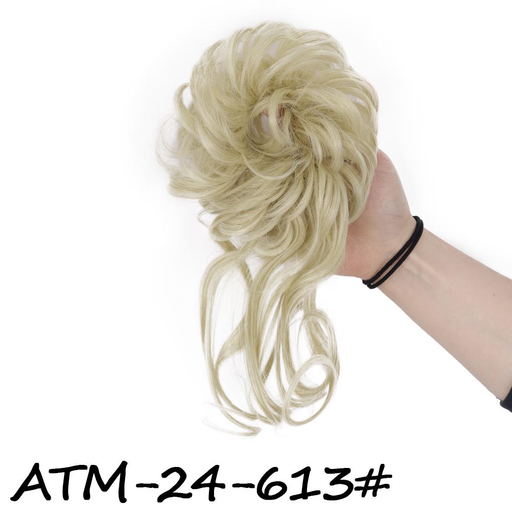 MISS WIG Syntetický prodlužovací drdol Drdol Rozcuchaný kudrnatý pásek do vlasů Pružné kudrnaté falešné vlásenky pro ženy Vlásenky