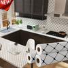 40cm Classic Oblique Case Kitchen Oil Fume Sticker Toilet Waterproof Mildew Proof Self-adhesive Wallpaper Home Decoration Wall