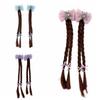 2pcs Synthetic Cartoon Bow Ponytail Snowflake Kids Ponytail Princess Girls Braids Wig  Party