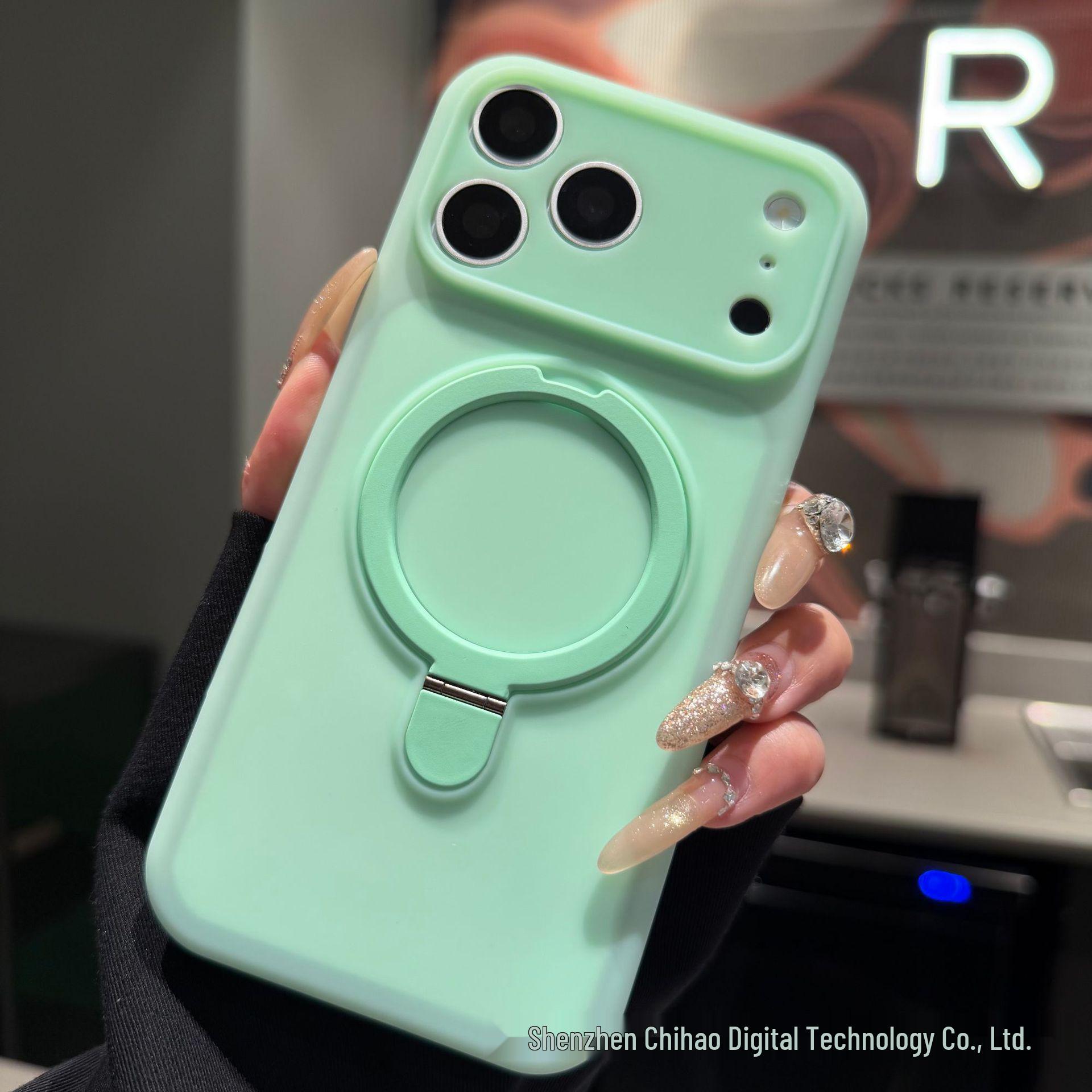 

iPhone 17 Pro Max Ice Cream Liquid Silicone Magnetic Bracket Case, Drop-Proof, Apple 16/15 Compatible iPhone 16 Pro Max