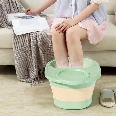 Folding Footbath with Lid Dual-State Switching One-Touch Foldable Design Foot Basin Ergonomic Anti-aging Pet Paw Care Tool