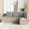 Garden Sofa Set 4 pcs Beige and Light Grey Poly Rattan