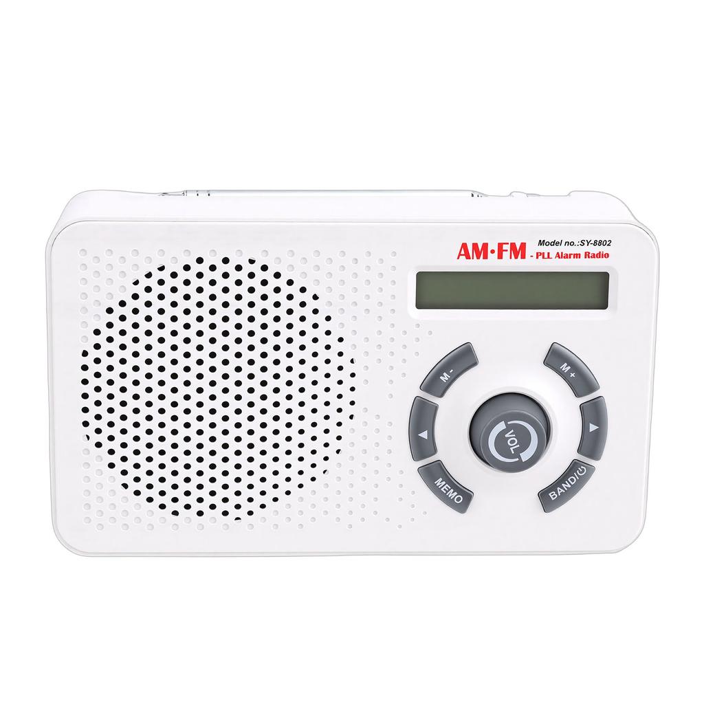Radio Speaker AM FM LED Display with Earphone Port Portable for Home Beach Hot Tub Bathroom Outdoor