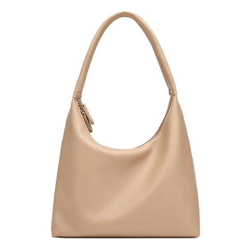

Tote Bag, Simple and Fashionable Bag, Large Capacity Commuting Bag, Casual Soft Leather Shoulder Bag абрикосовий