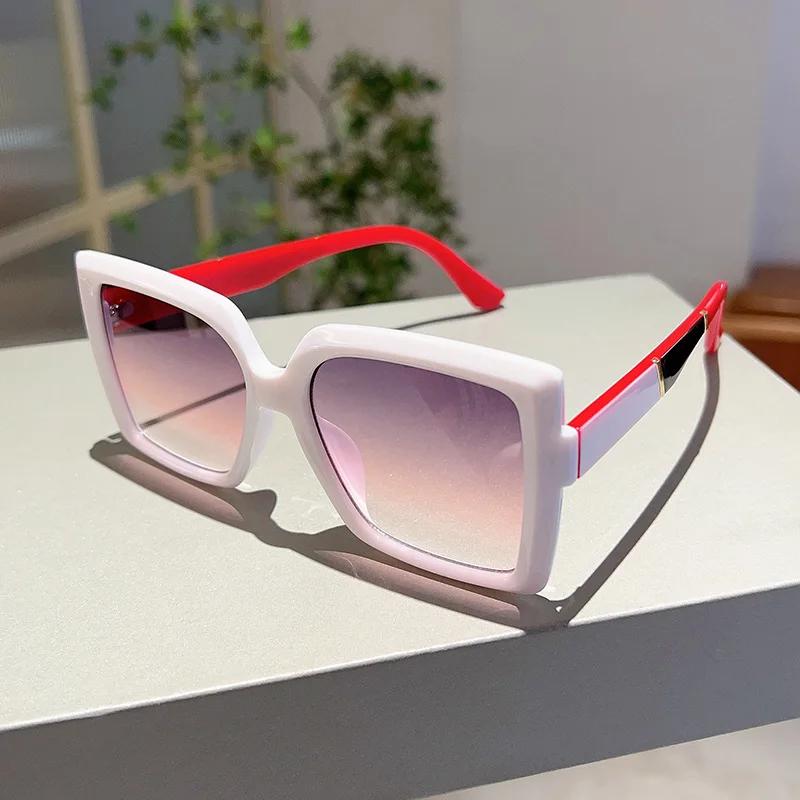Luxury Brand Designer Oversized Sunglasses Women For Men Vintage Fashion Sun Glasses Popular Punk Big Frame Double Color Shades