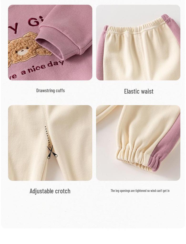 Girls' Cartoon Sports Sweatshirt Set - Spring/Autumn Toddler Two-Piece