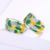 Pastoral Green Mori Enamel Zircon Earrings Women'S Elegant Stud Earrings Wedding Vacation Jewelry
