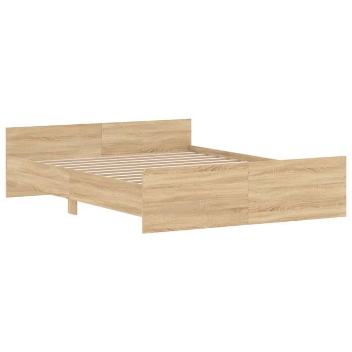 VidaXL Cadre de lit tête de lit et pied de lit chêne sonoma 150x200 cm 3203756