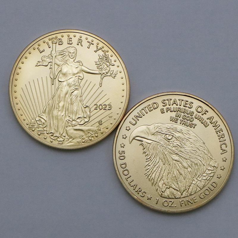 Statue of Liberty Commemorative Coin, Commemorative Medal, Coin, Eagle Ocean Gold and Silver Commemorative Coin, Christmas Gift, Stocking Stuffers
