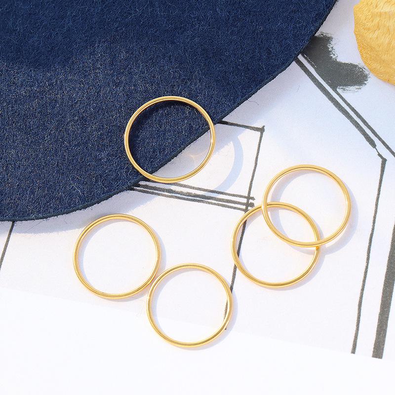 

Korean Minimalist 18k Gold Plated Titanium Steel Band Ring Size 9