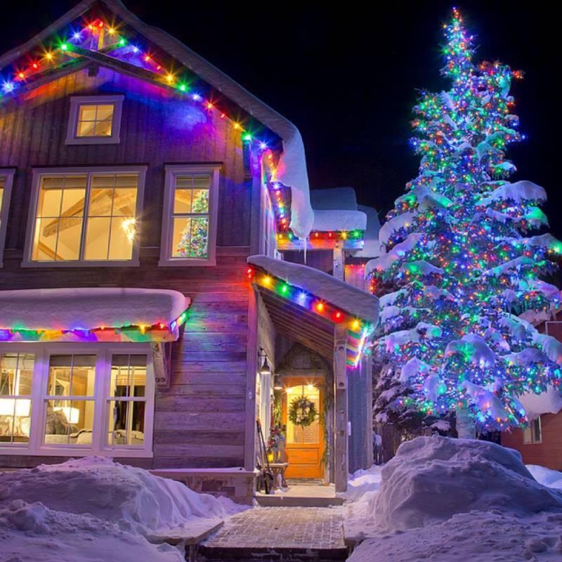 Julefarge Mini Lyslenke Med 50 LED-pærer For Feriefestdekor Og Innendørs Utendørsbruk