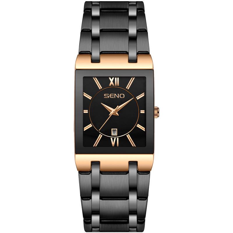 Men's Square Quartz Waterproof Business Watch, Automatic & Non-Mechanical