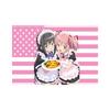 Anime Maid Girls Pink Flag Tapestry  Kawaii Polyester Wall Hanging for Bedroom Dorm Anime Decor