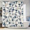 Modern Geometric Printed Bath Curtain Waterproof Shower Curtain with Metal Eyelet Rings Decorative Bathing Room Accessories Home