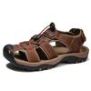 Mens Big Size Sandals Leisure Leather Slip Resistant Outdoor Beach Shoes