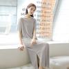 Modal Loose Nightdress Women's Summer Home Thin Casual Dress Ice Silk plus Size Slim Looking Short Sleeve Dress