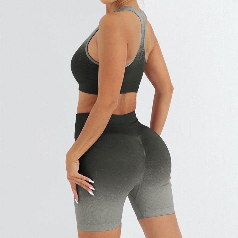 

Женский градиентный дофаминовый комплект для йоги Jenny - Осенний горячий стиль S