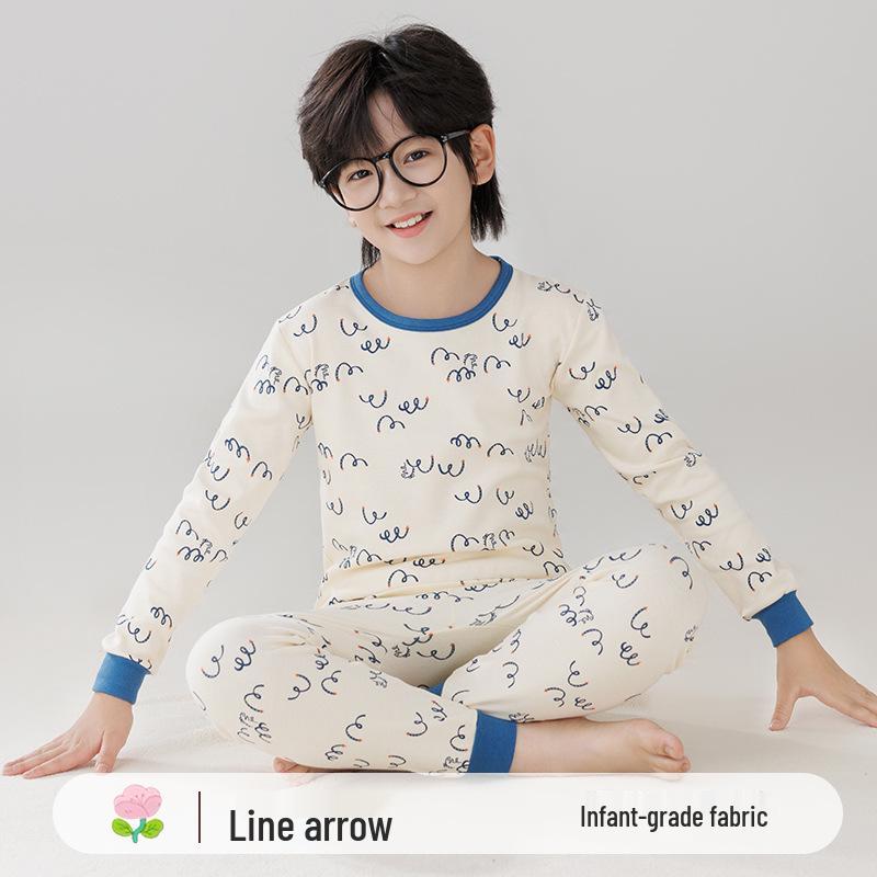 Warme Baumwollpyjamas für Kinder: Mid-Neck Shirts & Hosen für Jungen & Mädchen