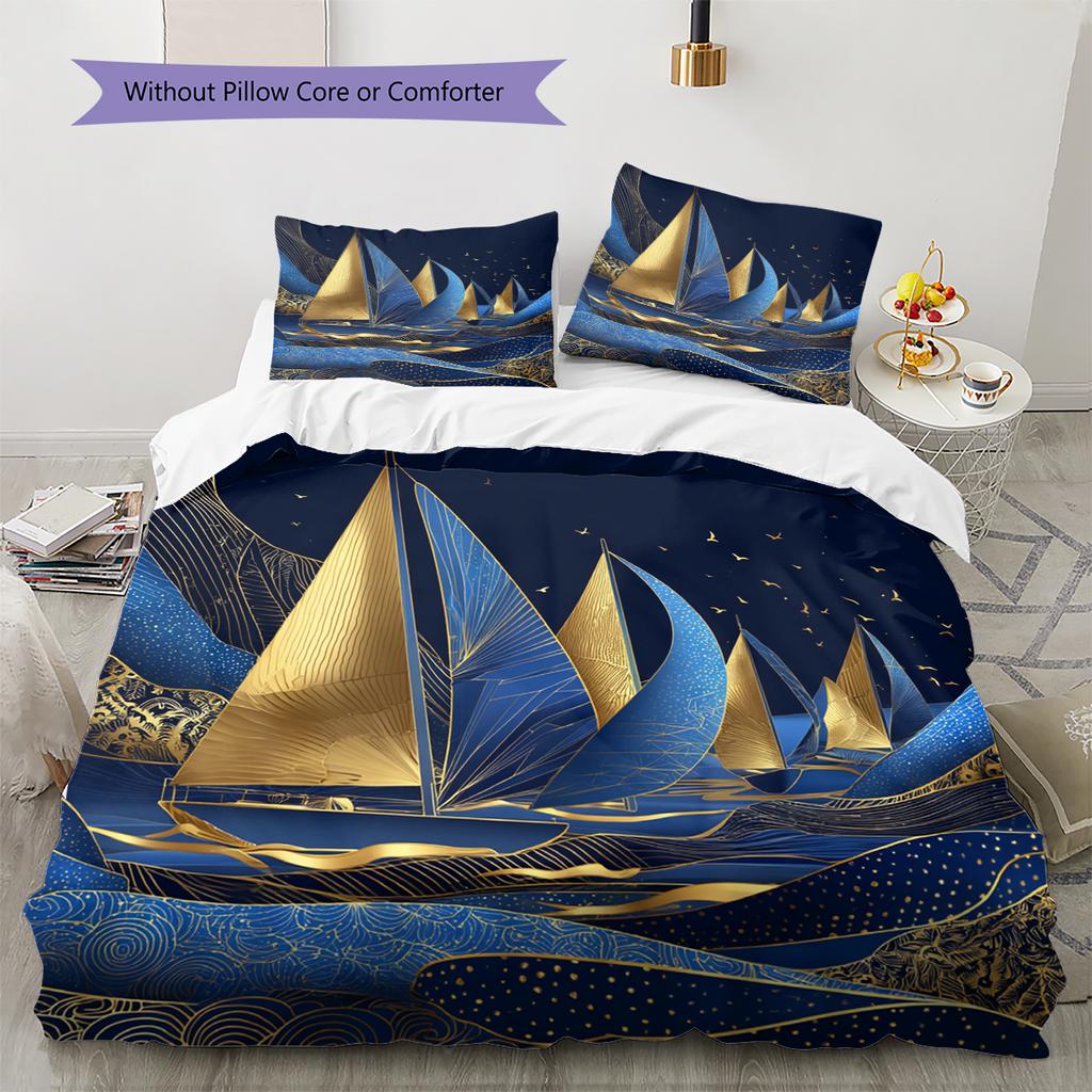 Cartoon Pattern Bedding Quilt Set Quilt Cover Pillowcase Home Decoration Birthday Gift (1 * Duvet Cover + 2 * Pillowcase, Without Core)